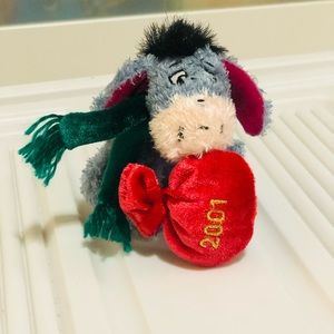 Disney Store Eeyore 2001 Vintage Plush Christmas ornament